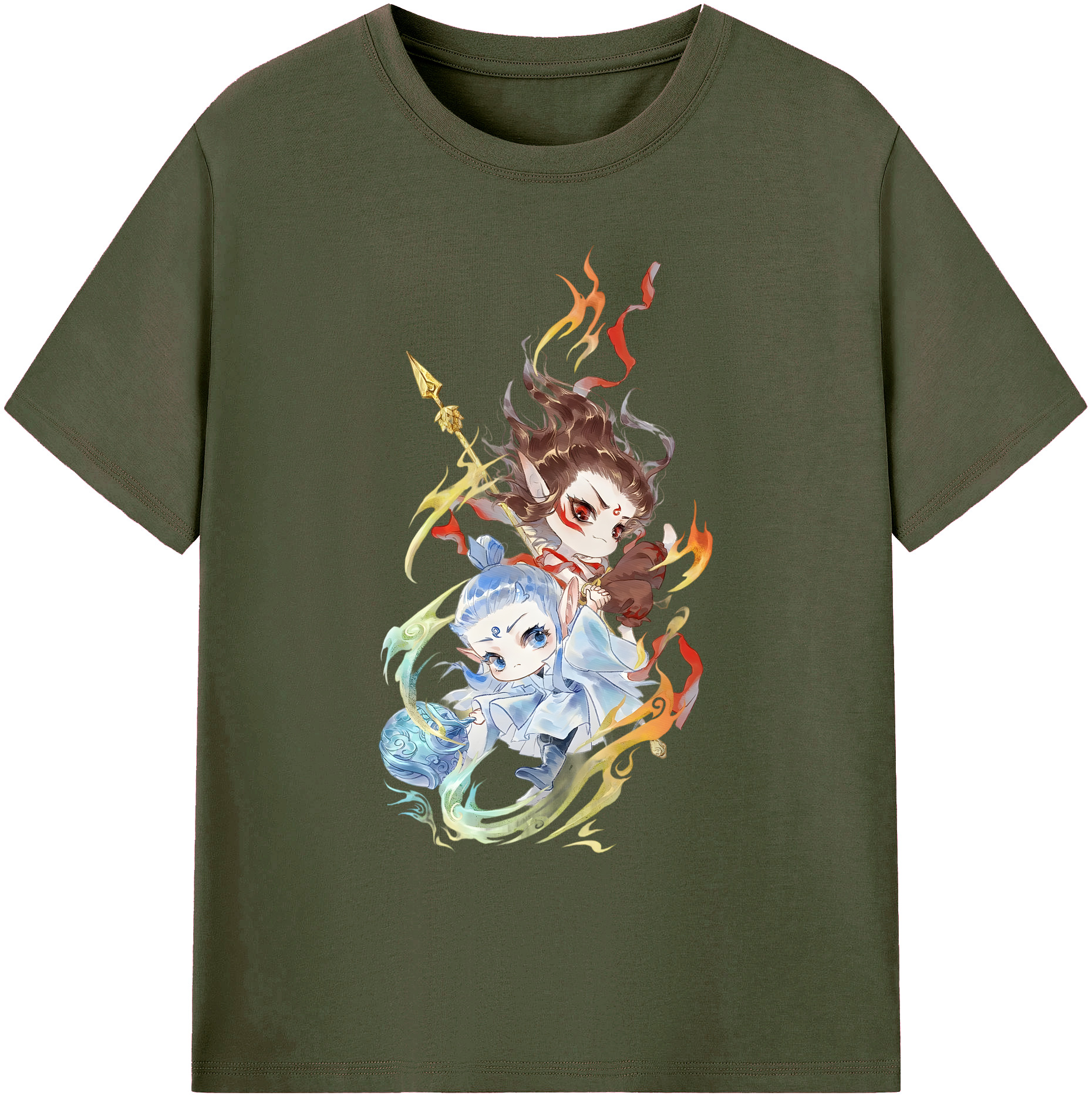 （画像用） Ne Zha 2 ナタ 魔童の大暴れ 綿100％ メンズ半袖Tシャツ｜肌触りやわらか＆通気性